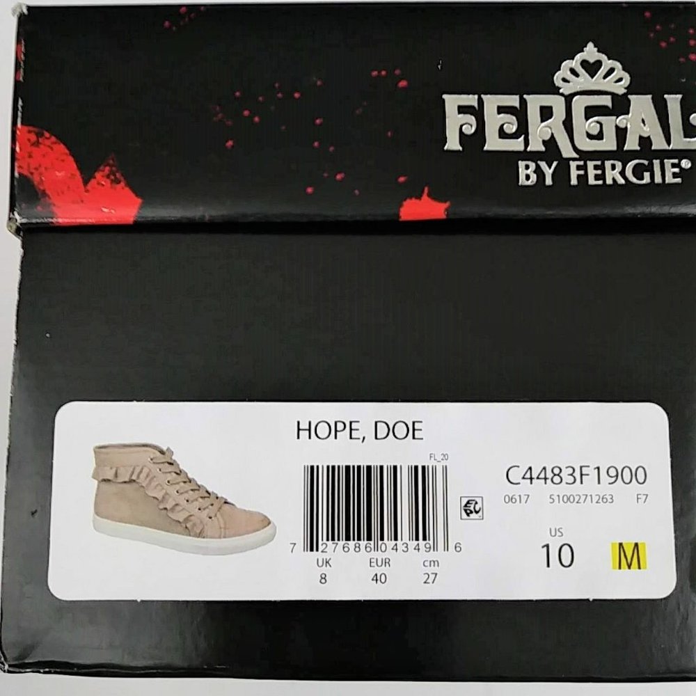 Fergalicious Hope Hightop Sneaker Doe Size:10~New - Picture 8 of 8